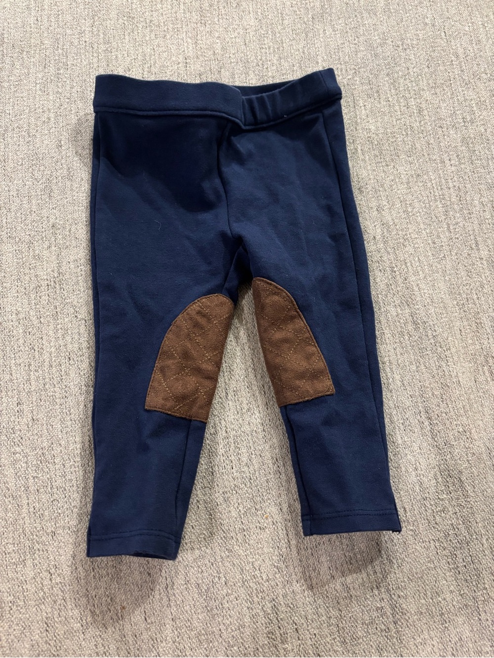 Janie and Jack Navy Leggings with Brown Knee Patches